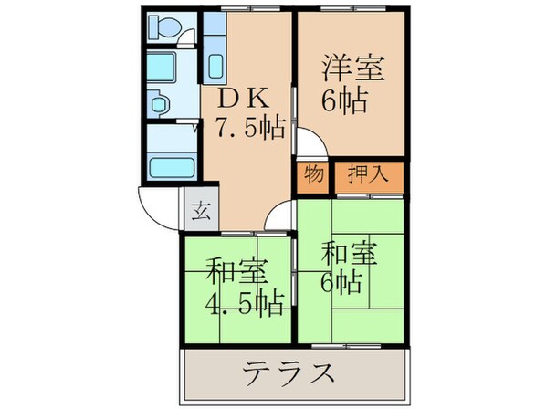 パイランド北泉Ｃ棟の物件間取画像